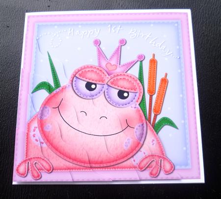 Freya Frog 1st Birthday Wavy Corner Side Stacker by Charlie Angel