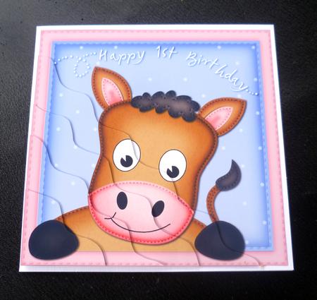 Gigi Horse 1st Birthday Wavy Corner Side Stacker by Charlie Angel