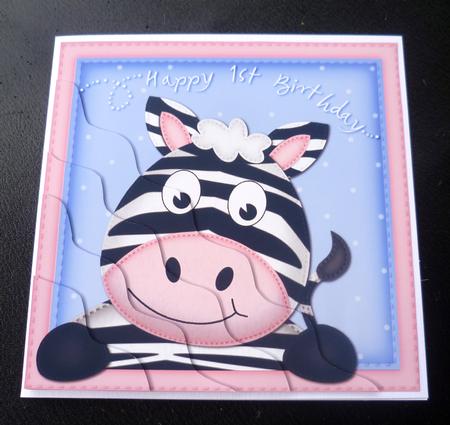 Debra Zebra 1st Birthday Wavy Corner Side Stacker by Charlie Angel