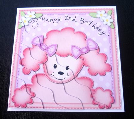 Bon Bon Poodle 2nd Birthday Side Stacker Topper by Charlie Angel