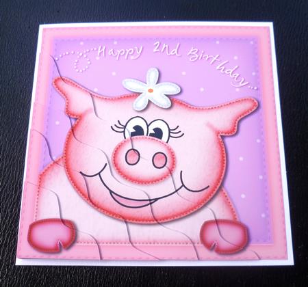 Zoe Piggy 2nd Birthday Side Stacker Topper by Charlie Angel