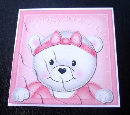 Teddy Tess 2nd Birthday Side Stacker Topper by Charlie Angel