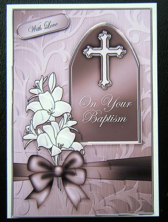 Baptism Metallic Greeting Quick Card Corner Side Stacker by Charlie Angel