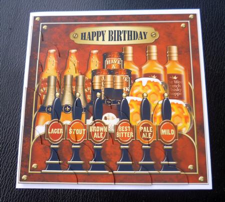 Birthday at the Pub Scallop Corner Side Stacker Topper by Charlie Angel
