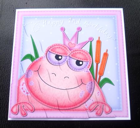 Freya Frog 2nd Birthday Wavy Corner Side Stacker by Charlie Angel