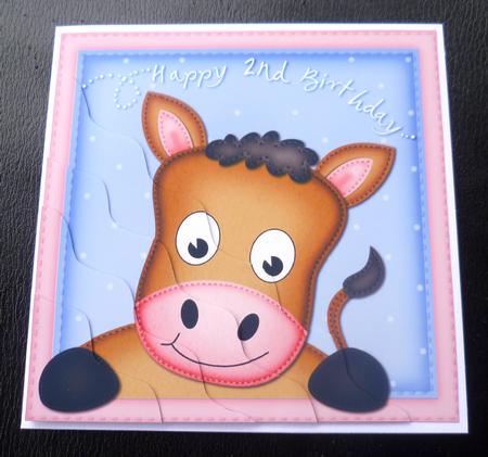 Gigi Horse 2nd Birthday Wavy Corner Side Stacker by Charlie Angel