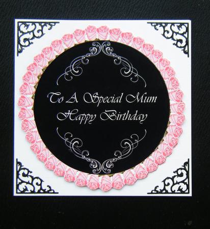 Special Mum Pink Rose Card Topper by Charlie Angel