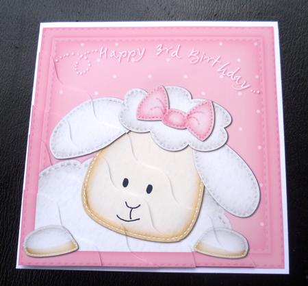 Little Lamb 3rd Birthday Side Stacker Topper by Charlie Angel
