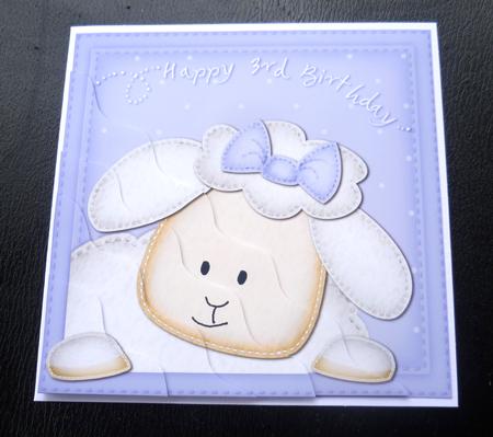 Little Lamb 3rd Birthday Side Stacker Topper by Charlie Angel