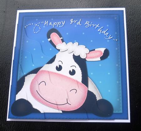 Milly Moo Cow 3rd Birthday Side Stacker Topper by Charlie Angel