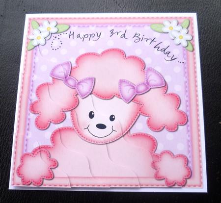 Bon Bon Poodle Dog 3rd Birthday Side Stacker Topper by Charlie Angel