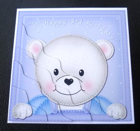 Teddy Ed 3rd Birthday Side Stacker Topper by Charlie Angel