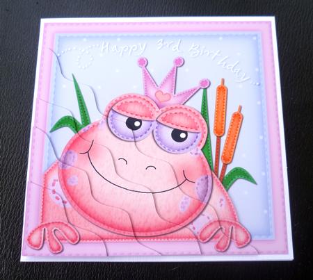 Freya Frog 3rd Birthday Side Stacker Topper by Charlie Angel