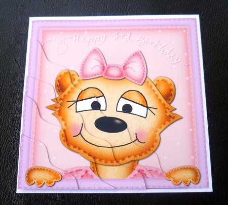 Mia Meerkat 3rd Birthday Side Stacker Topper by Charlie Angel