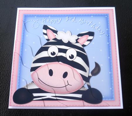 Debra Zebra 3rd Birthday Side Stacker Topper by Charlie Angel