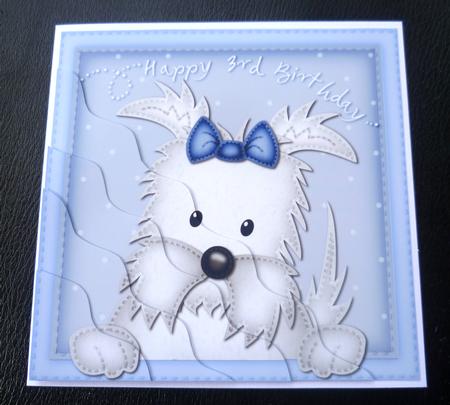 Jock Westie Dog 3rd Birthday Side Stacker Topper by Charlie Angel
