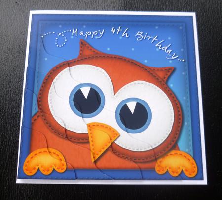 Hoot the Owl 4th Birthday Side Stacker Topper by Charlie Angel