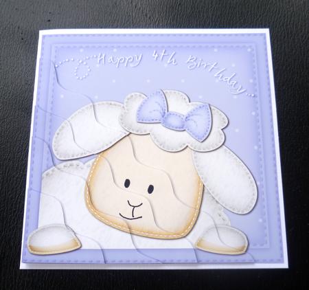 Little Lamb 4th Birthday Side Stacker Topper by Charlie Angel