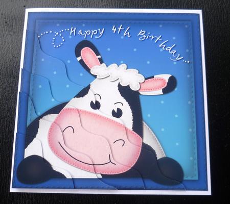 Milly Moo Cow 4th Birthday Side Stacker Topper by Charlie Angel