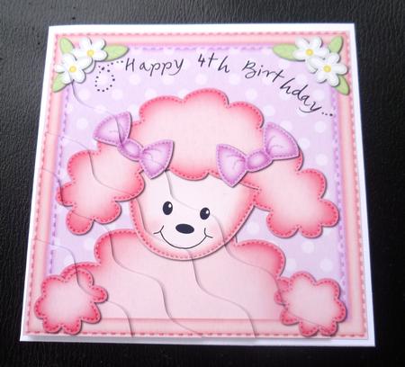 Bon Bon Poodle Dog 4th Birthday Side Stacker Topper by Charlie Angel