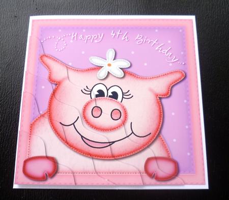 Zoe Piggy 4th Birthday Side Stacker Topper by Charlie Angel