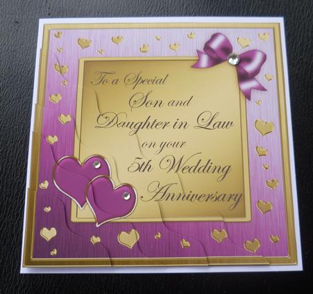 Son and Daughter in Law 5th Wedding Anniversary by Charlie Angel