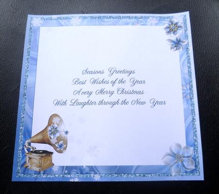 Vintage Gramophone & Winter Flowers Ink Saving Insert by Charlie Angel