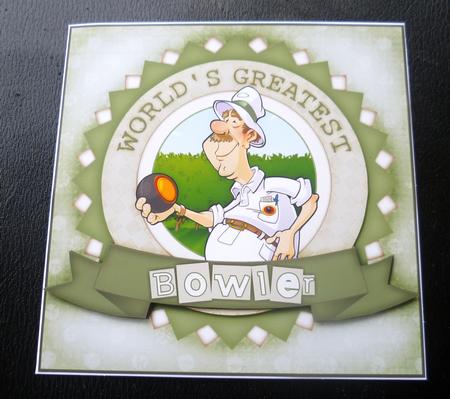 Bowling Dude Shabby Chic 8x8 by Charlie Angel