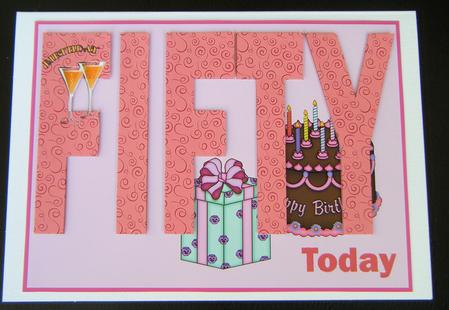 Pink 50 Today Card by Charlie Angel