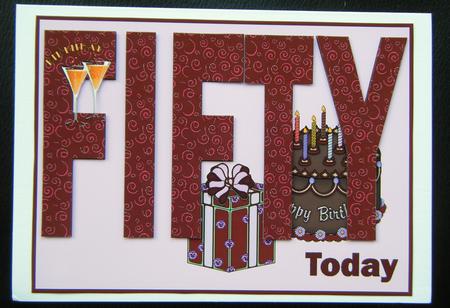 Brown 50 Today Card by Charlie Angel