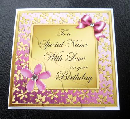 Floral Elegance Birthday Nana Wavy Corner Side Stacker by Charlie Angel