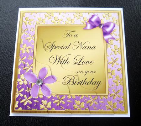 Floral Elegance Birthday Nana Wavy Corner Side Stacker by Charlie Angel