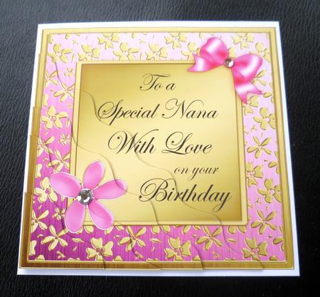 Floral Elegance Birthday Nana Wavy Corner Side Stacker by Charlie Angel