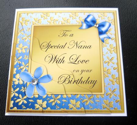 Floral Elegance Birthday Nana Wavy Corner Side Stacker by Charlie Angel