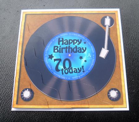 70th Birthday Record Wavy Corner Side Stacker Topper by Charlie Angel