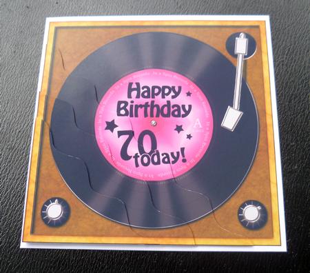 70th Birthday Record Wavy Corner Side Stacker Topper by Charlie Angel