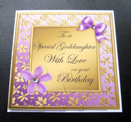 Floral Elegance Birthday Goddaughter Wavy Corner Stacker by Charlie Angel