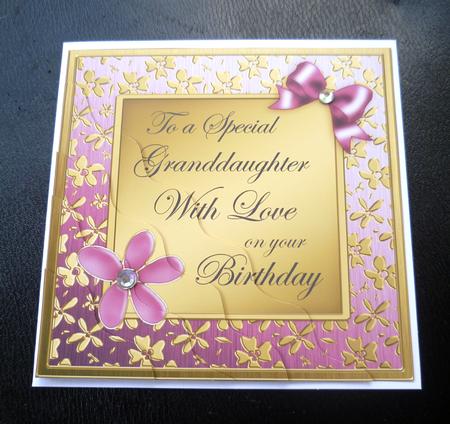 Floral Elegance Birthday Granddaughter Wavy Corner Stacker by Charlie Angel