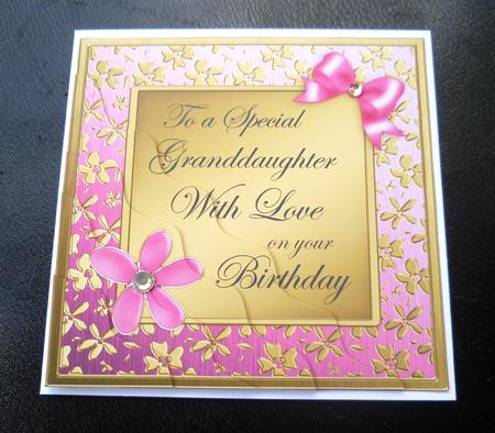 Floral Elegance Birthday Granddaughter Wavy Corner Stacker by Charlie Angel