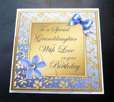 Floral Elegance Birthday Granddaughter Wavy Corner Stacker by Charlie Angel