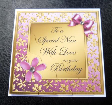 Floral Elegance Birthday Nan Wavy Corner Stacker by Charlie Angel