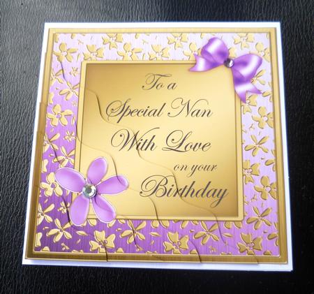 Floral Elegance Birthday Nan Wavy Corner Stacker by Charlie Angel