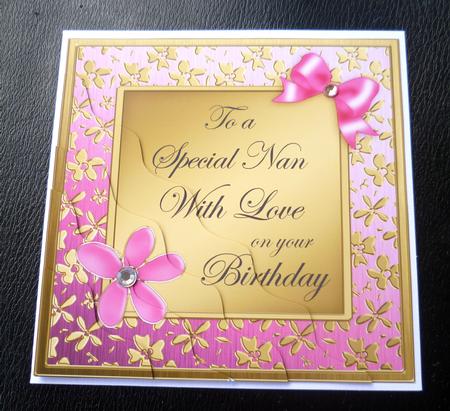 Floral Elegance Birthday Nan Wavy Corner Stacker by Charlie Angel