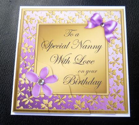 Floral Elegance Birthday Nanny Wavy Corner Stacker by Charlie Angel