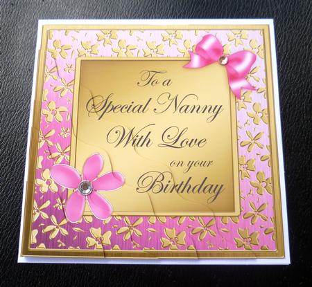 Floral Elegance Birthday Nanny Wavy Corner Stacker by Charlie Angel