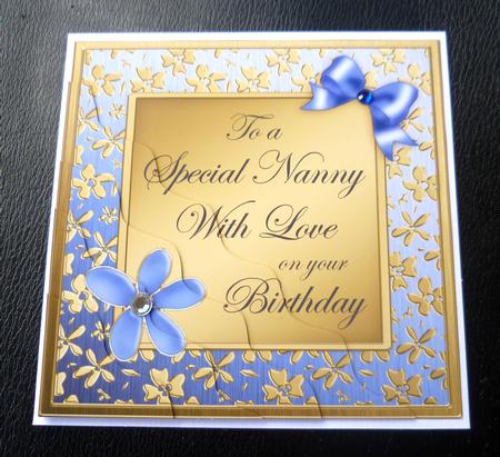 Floral Elegance Birthday Nanny Wavy Corner Stacker by Charlie Angel