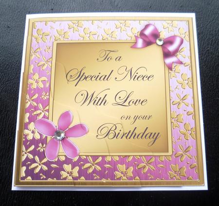 Floral Elegance Birthday Niece Wavy Corner Stacker by Charlie Angel