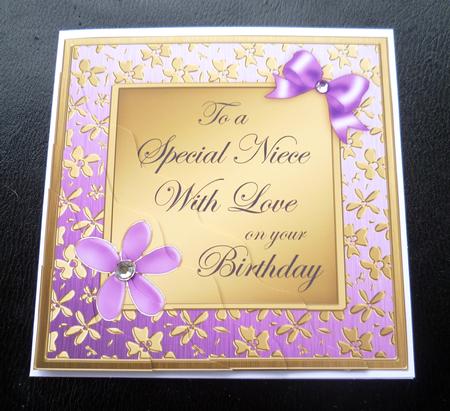 Floral Elegance Birthday Niece Wavy Corner Stacker by Charlie Angel