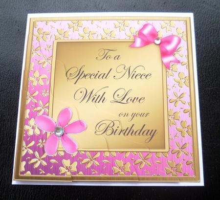 Floral Elegance Birthday Niece Wavy Corner Stacker by Charlie Angel