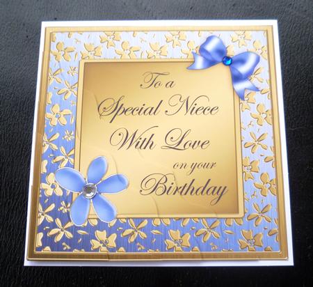 Floral Elegance Birthday Niece Wavy Corner Stacker by Charlie Angel